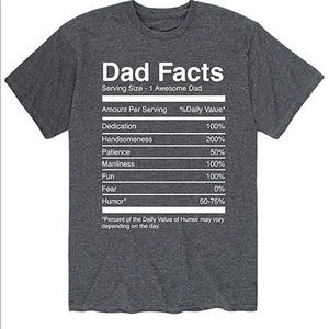 NWT! Men’s ‘Dad Facts’ Charcoal Tshirt